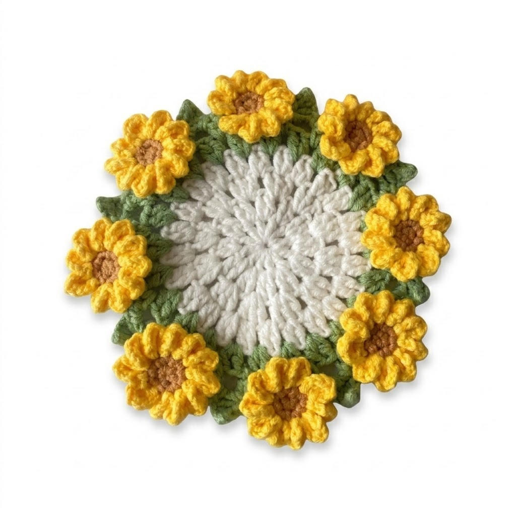 Sunflower Coaster Crochet Pattern