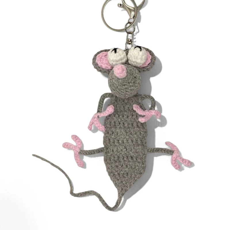 Cute Big-Eye Mouse Keychain Crochet Pattern