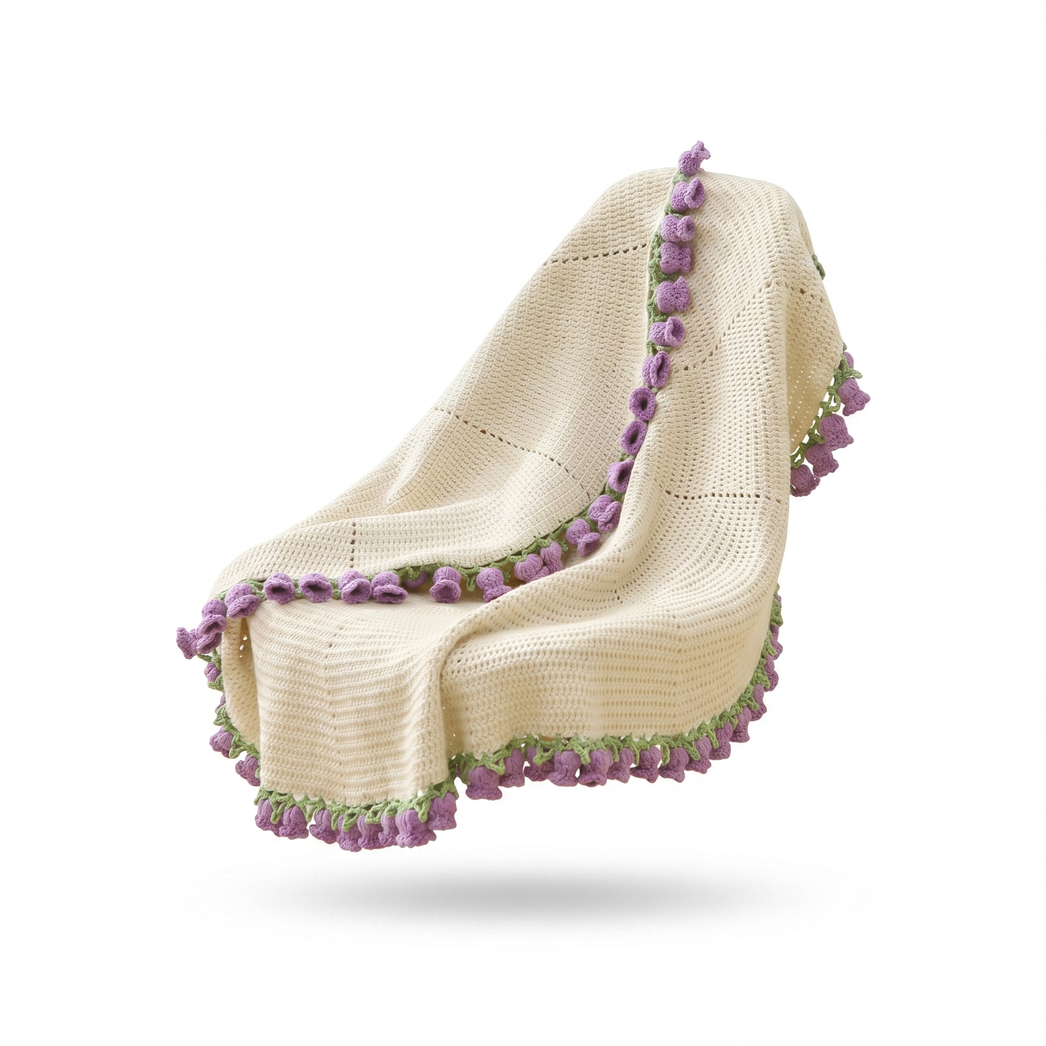 Lily of the Valley Bouquet Blanket Crochet Pattern 