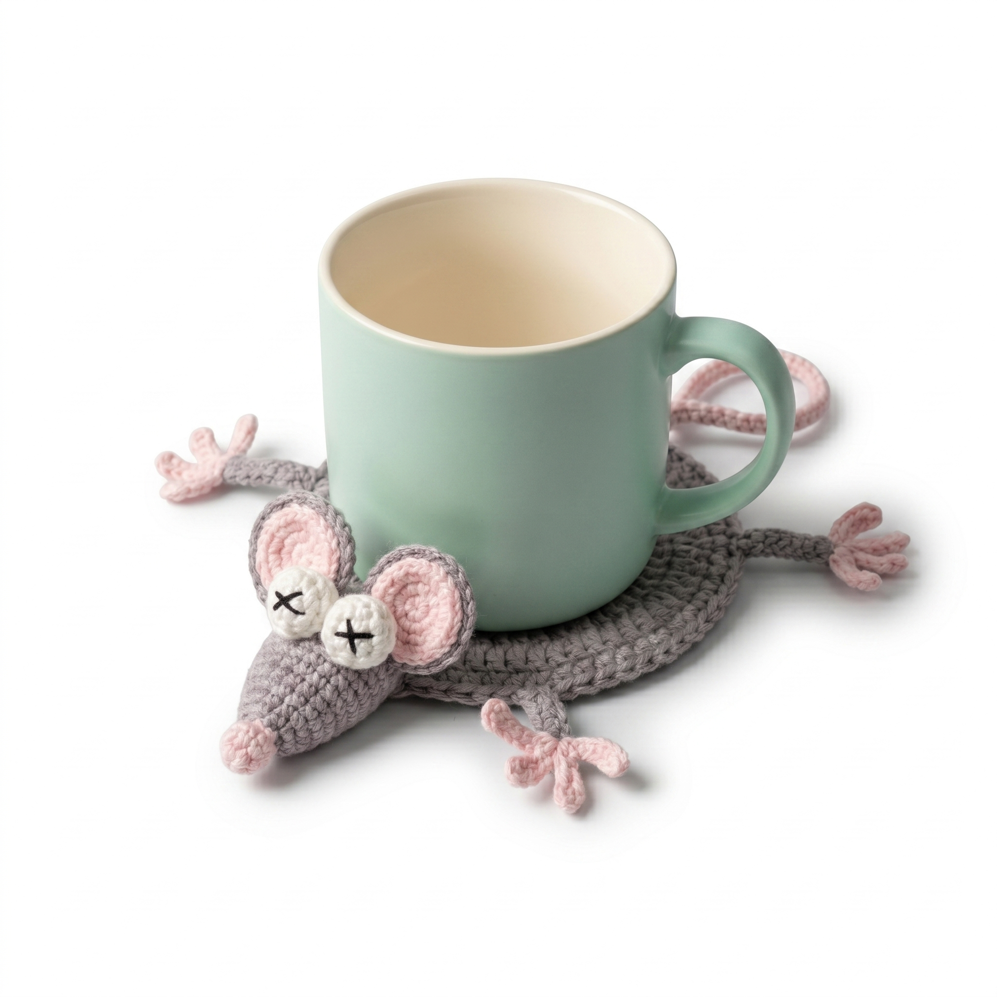 Cute Mouse Crochet Coaster