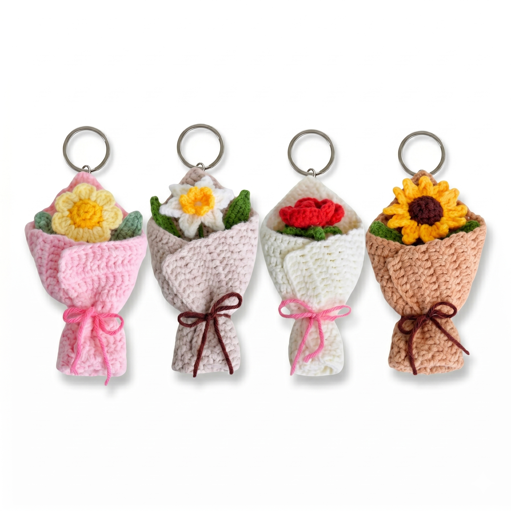 Combo 4 in 1 Flower Bouquet Crochet Pattern