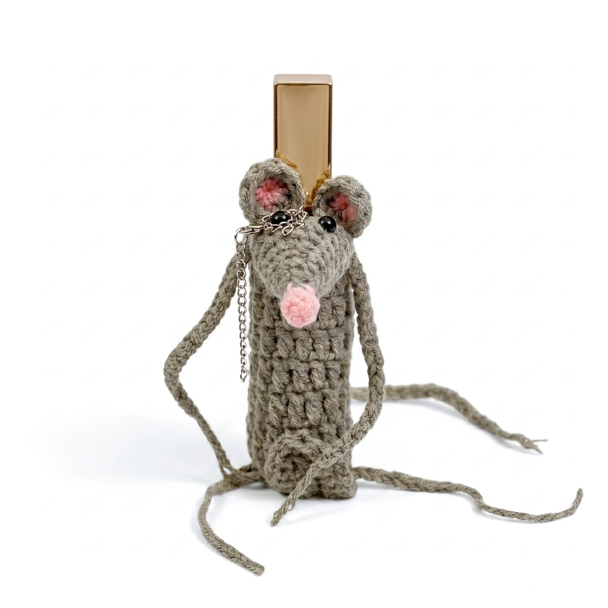 Cute Mouse Lipstick Pouch Keychain & Bag Charm Crochet Pattern
