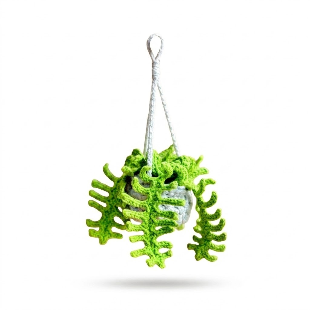 Fern Plant Basket Crochet Pattern