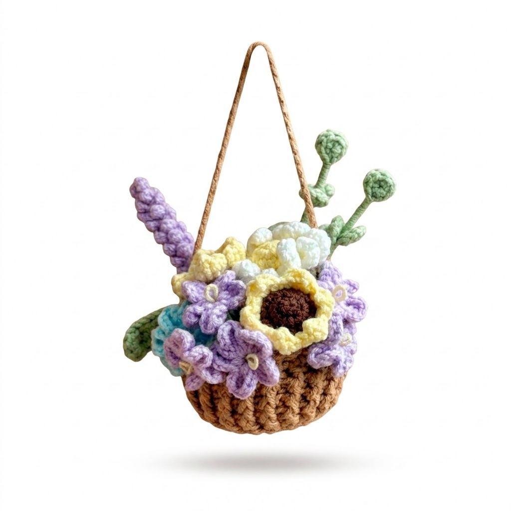 Daisy Flower Basket Mix Crochet Pattern
