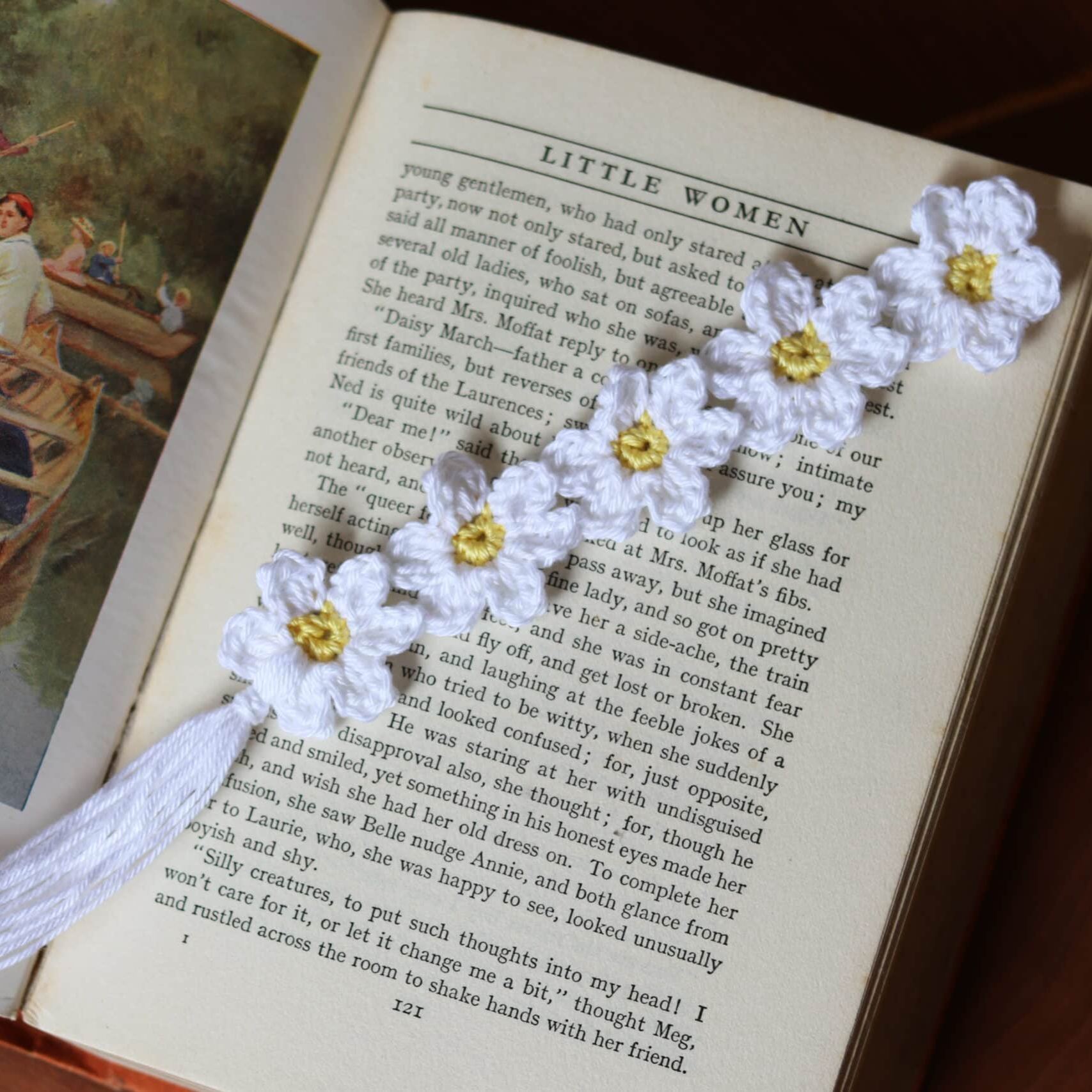 Daisy String Bookmark Crochet Pattern