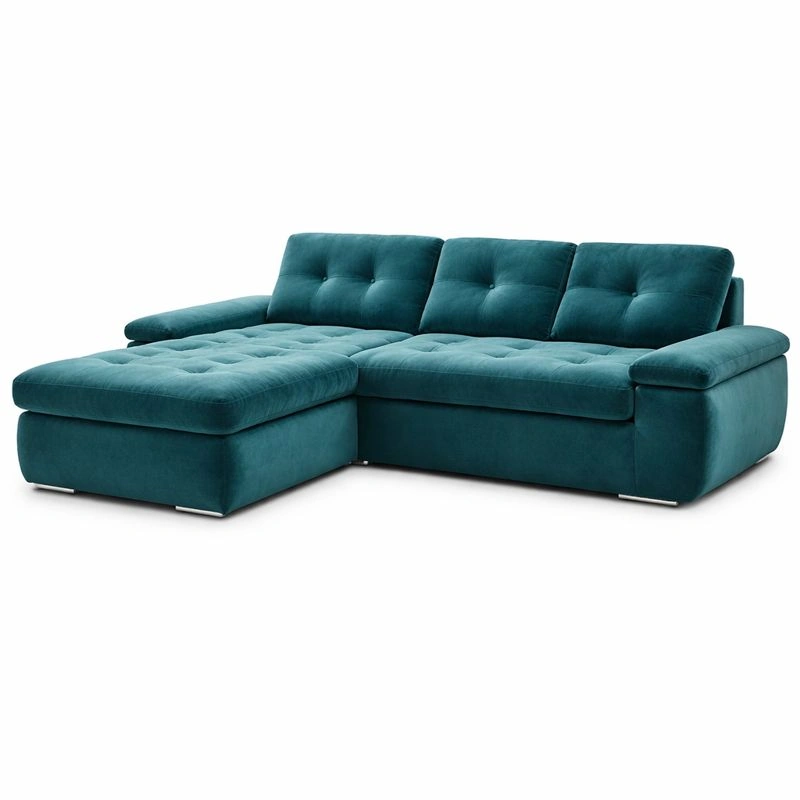 Ecksofa L Form mit Schlaffunktion und Bettfunktion, modernes Schlafsofa mit Armlehnenfunktion, grosse Eckcouch fuer Wohnzimmer 300 x 172 x 80 cm Hellgrau-zolqora