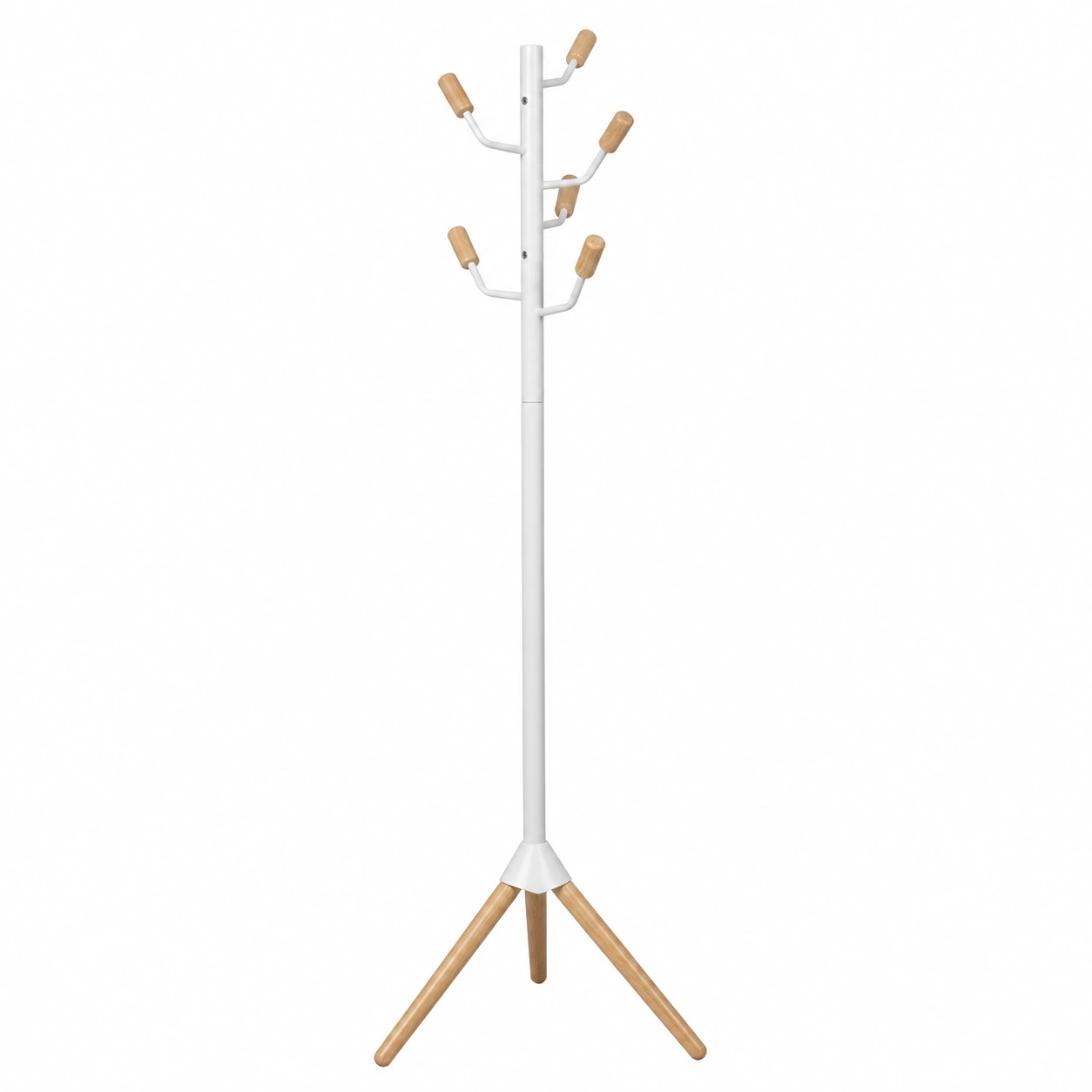 Moderner Garderobenstander – Weiß Naturholz – Skandinavisches Design 180 cm-cartmovo