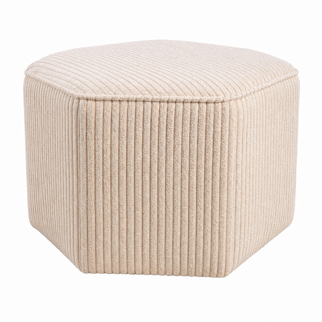 Hocker Cord Beige Gepolstert Modern Sitzhocker Quadratisch Weich Wohnzimmer-cartmovo