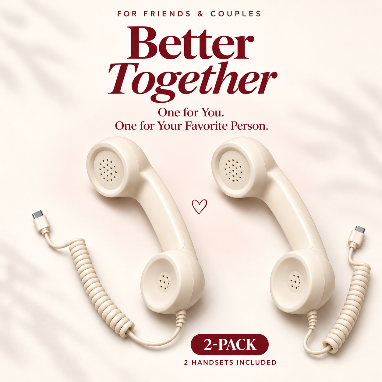 📞Retro ’80s Phone Handset – Matching 2-Pack Gift Set for Friends & Couples