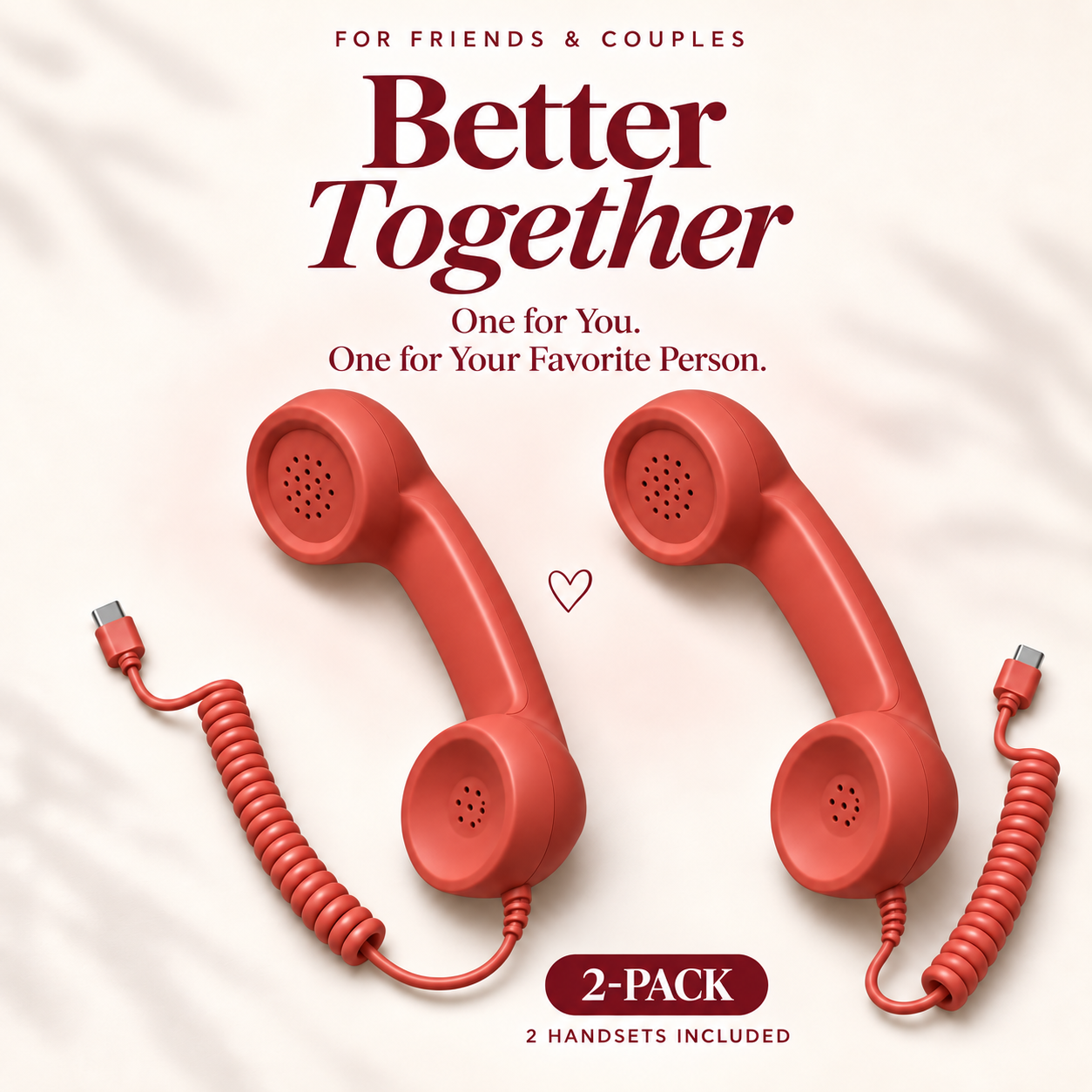 📞Retro ’80s Phone Handset – Matching 2-Pack Gift Set for Friends & Couples