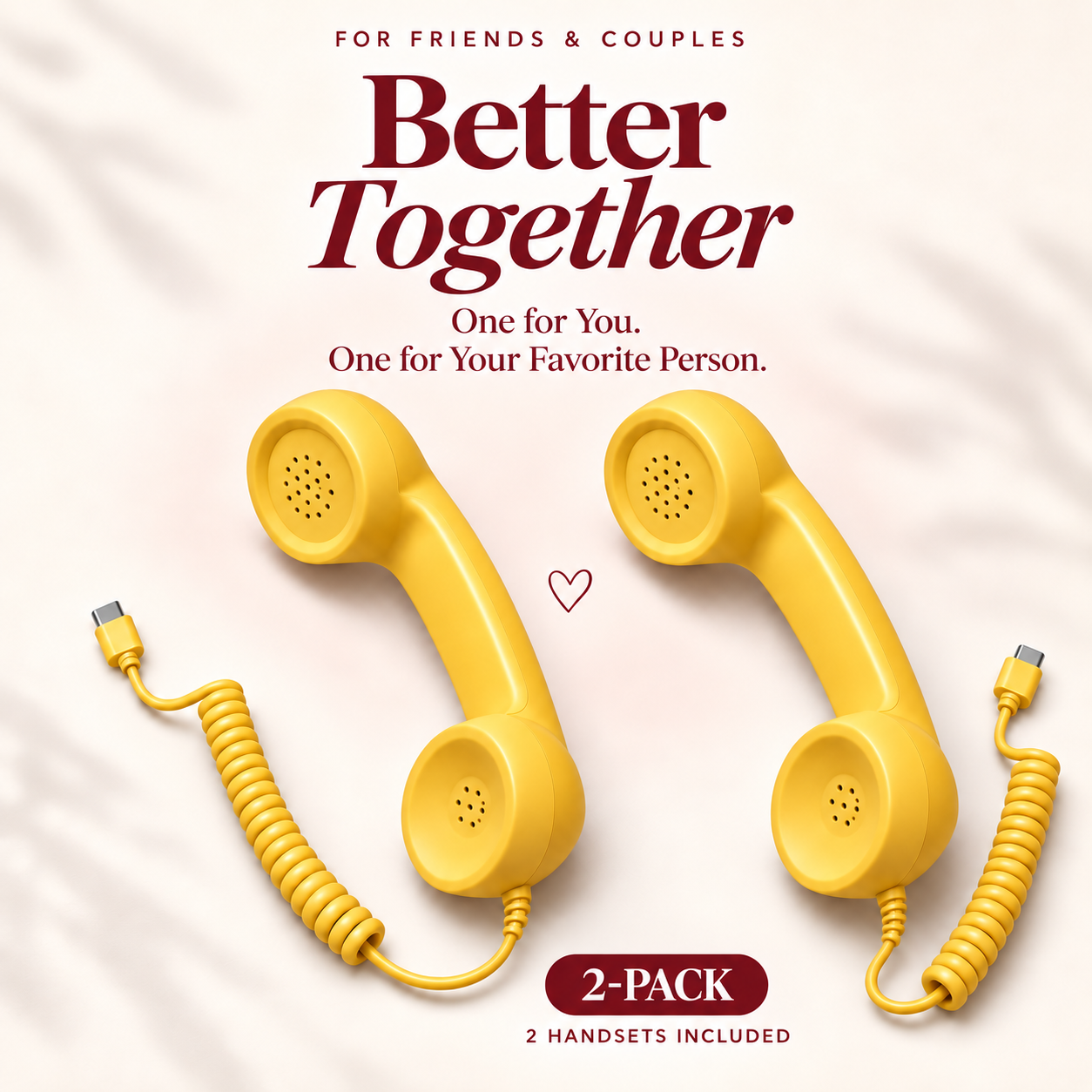 📞Retro ’80s Phone Handset – Matching 2-Pack Gift Set for Friends & Couples