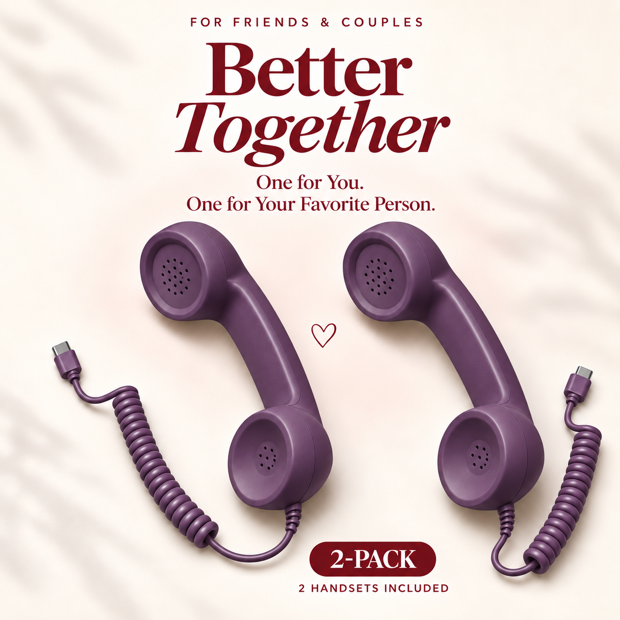 📞Retro ’80s Phone Handset – Matching 2-Pack Gift Set for Friends & Couples