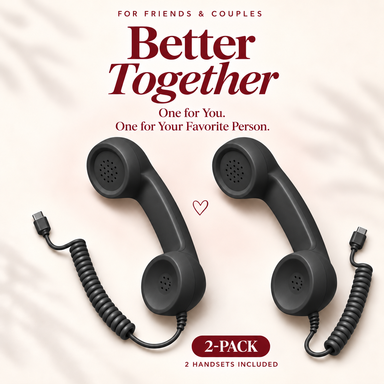 📞Retro ’80s Phone Handset – Matching 2-Pack Gift Set for Friends & Couples