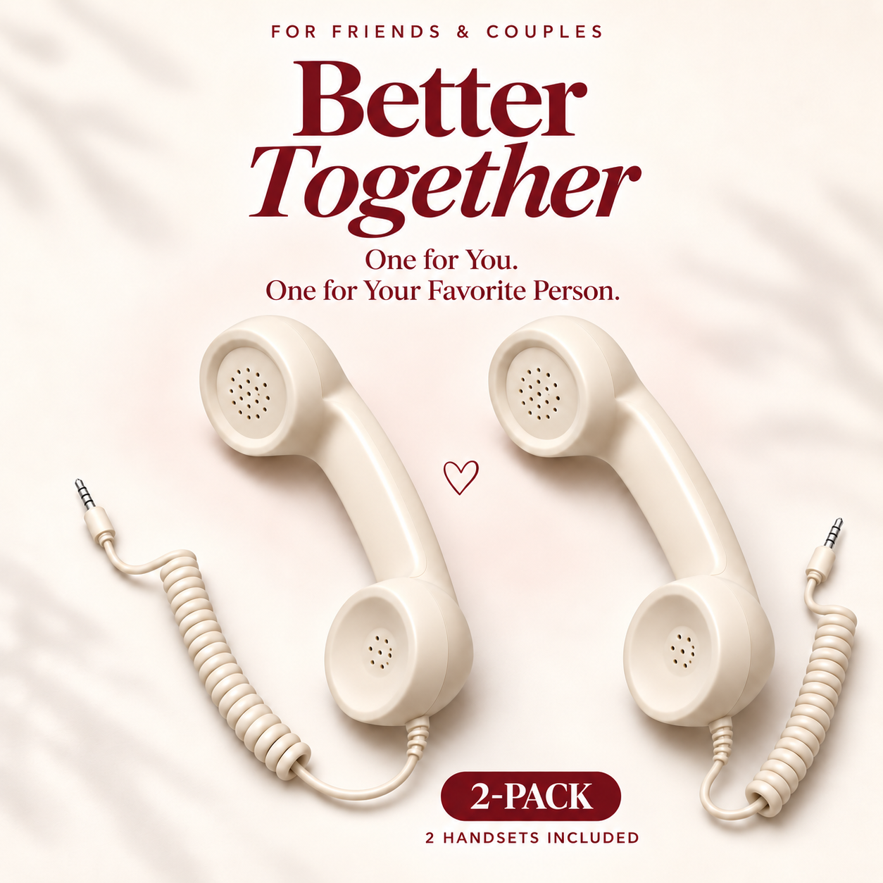 📞Retro ’80s Phone Handset – Matching 2-Pack Gift Set for Friends & Couples