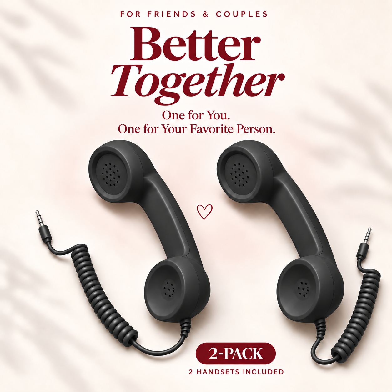 📞Retro ’80s Phone Handset – Matching 2-Pack Gift Set for Friends & Couples