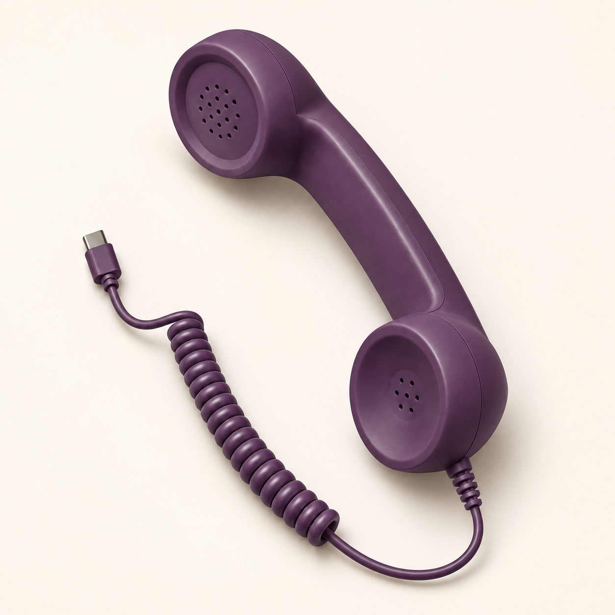 Retro ’80s Phone Handset – Classic Corded Style with USB-C