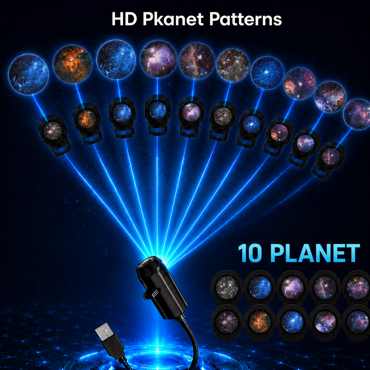 Ocean & Galaxy Projector 🌌: Bring ultra-HD 3D ocean and galaxy projections into your home ✨ — transform any room or car into a stunning aquarium in just 1 second! 🐠