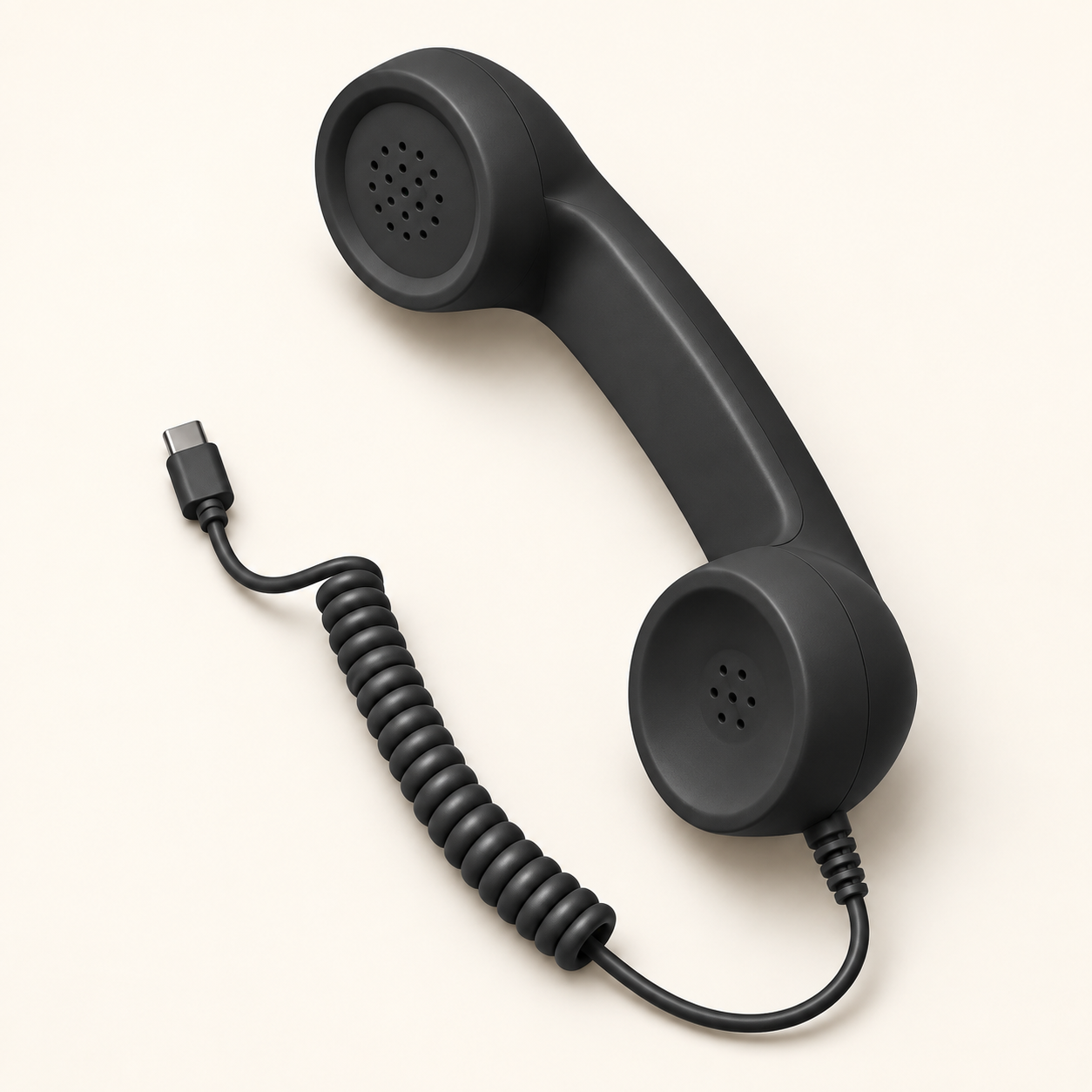 Retro ’80s Phone Handset – Classic Corded Style with USB-C