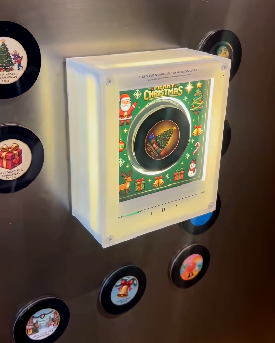 Customer Christmas vinyl music player display