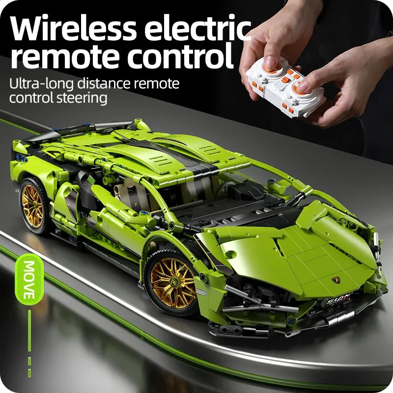 🔥New Year: Get 50% OFF🏎️1:14 Green Bull Supercar Building Set – 1280pcs