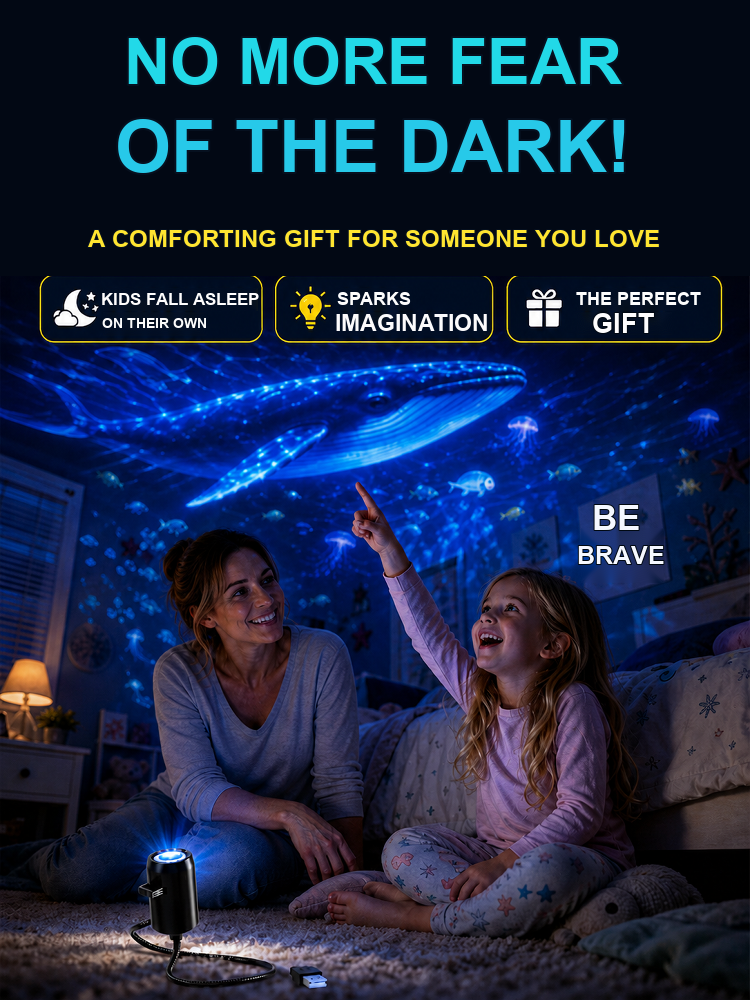 Ocean & Galaxy Projector 🌌: Bring ultra-HD 3D ocean and galaxy projections into your home ✨ — transform any room or car into a stunning aquarium in just 1 second! 🐠