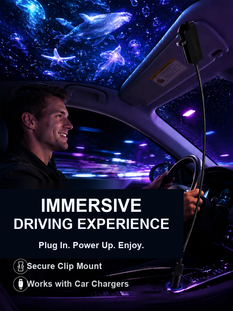 Ocean & Galaxy Projector 🌌: Bring ultra-HD 3D ocean and galaxy projections into your home ✨ — transform any room or car into a stunning aquarium in just 1 second! 🐠