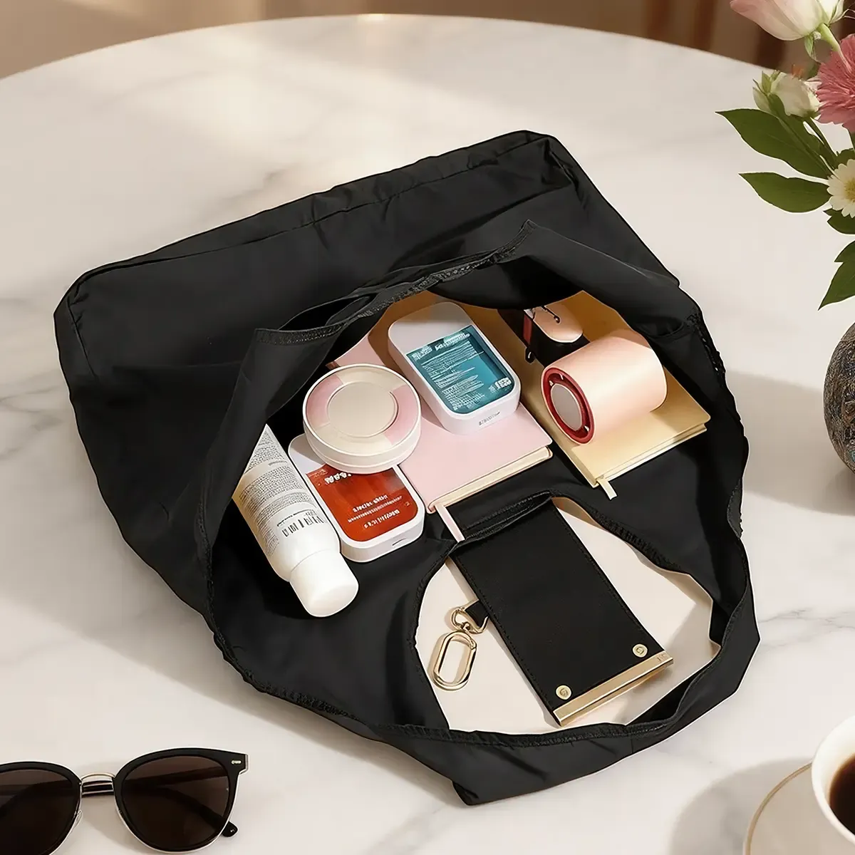 Foldable Nylon Shopping Tote