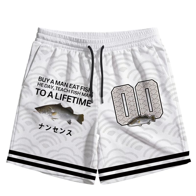 Modecanvas Buy a Man Eat Fish Jersey Short