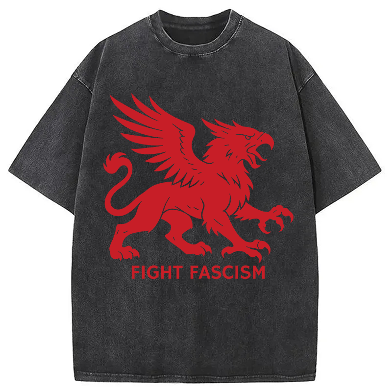 Modecanvas Fight Fascism DTG Printing Washed T-Shirt