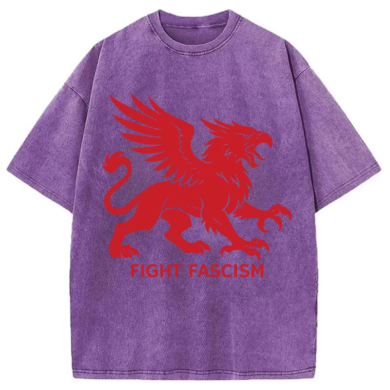 Modecanvas Fight Fascism DTG Printing Washed T-Shirt