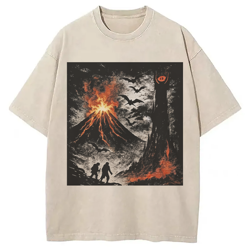 Modecanvas The Dark Lands DTG Printing Washed T-Shirt-modecanvas