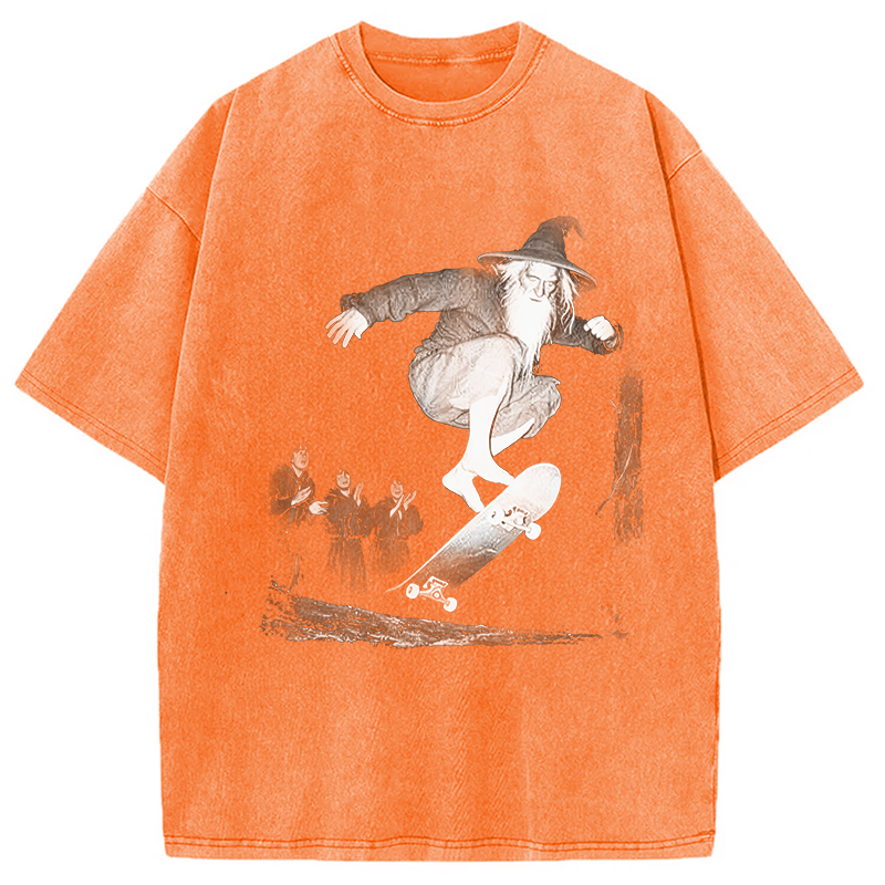 Modecanvas Wizard Skateboarding DTG Printing Washed T-Shirt