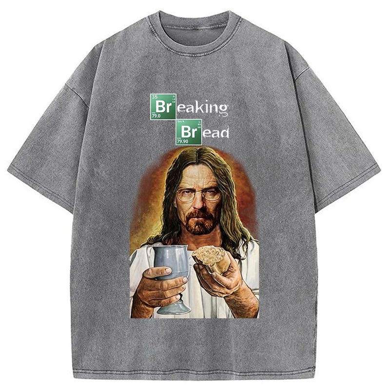 Modecanvas Breaking Or Bread DTG Printing Washed T-Shirt