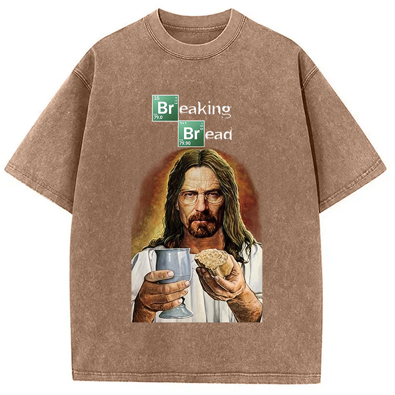 Modecanvas Breaking Or Bread DTG Printing Washed T-Shirt