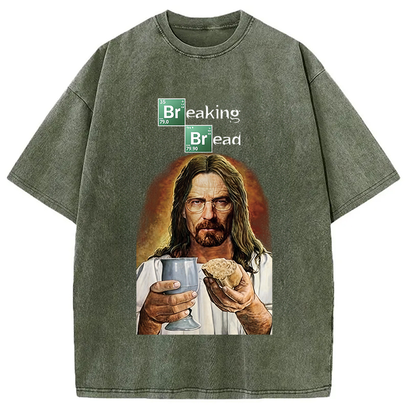 Modecanvas Breaking Or Bread DTG Printing Washed T-Shirt