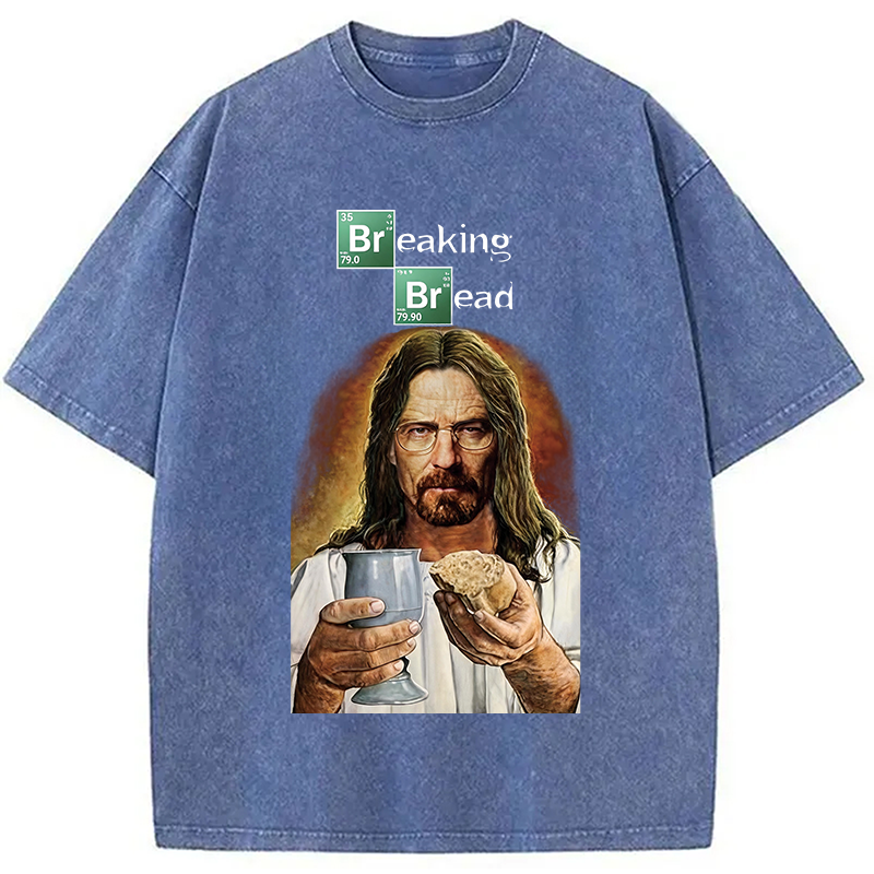 Modecanvas Breaking Or Bread DTG Printing Washed T-Shirt