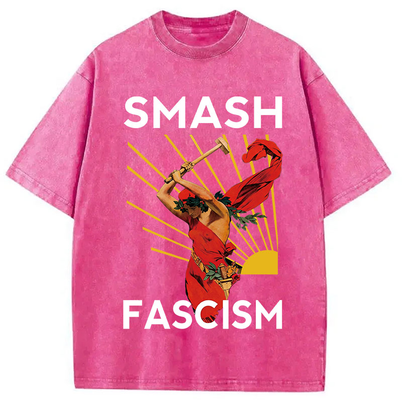 Modecanvas Smash Fascism DTG Printing Washed T-Shirt