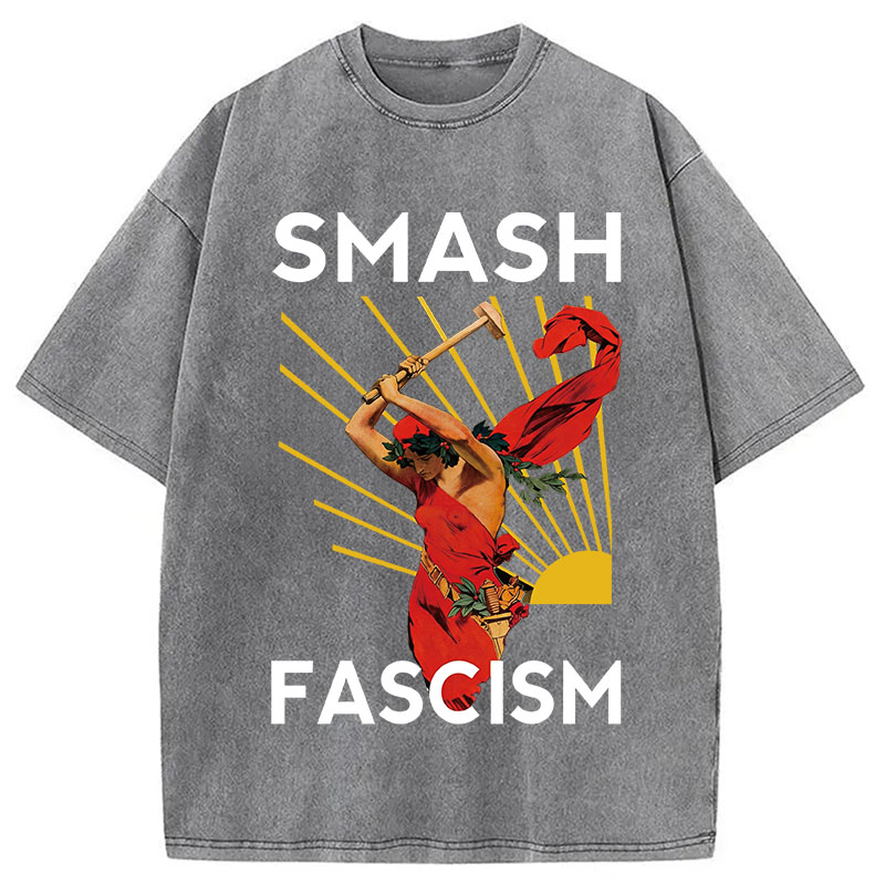 Modecanvas Smash Fascism DTG Printing Washed T-Shirt