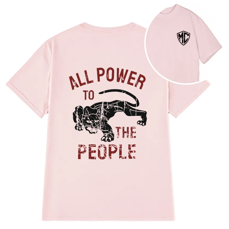 Modecanvas Defense All Power to The People DTG Printing Back Classic T-Shirt