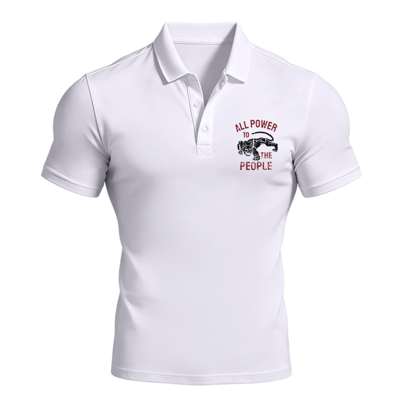 Modecanvas Defense All Power to The People Polo Shirt