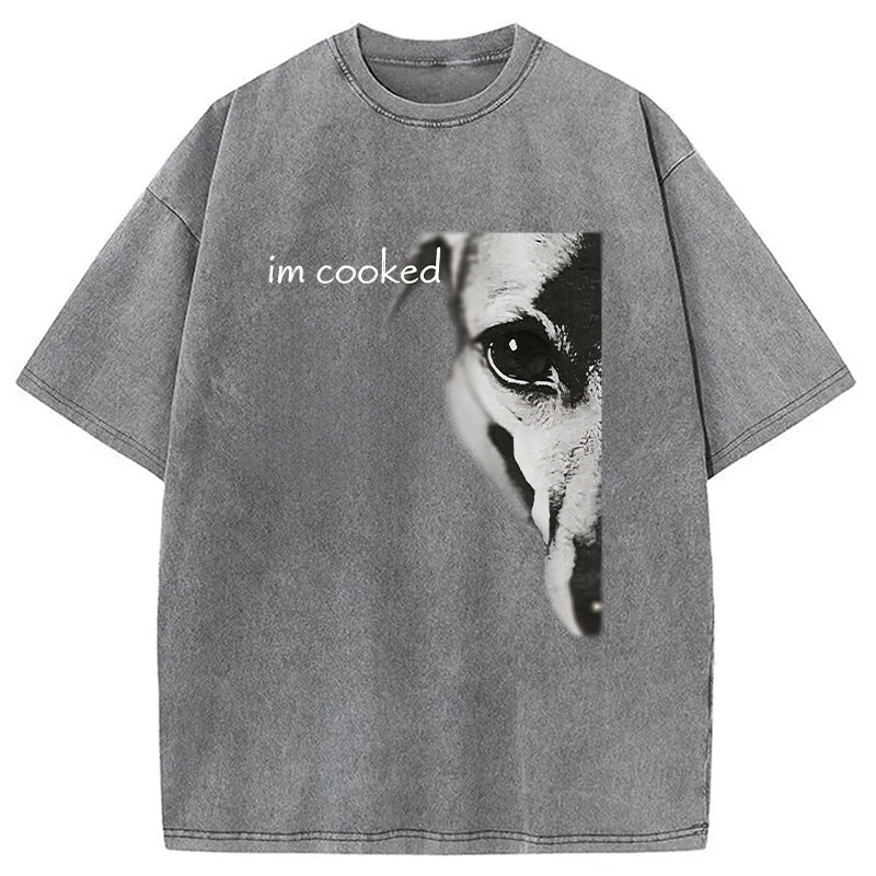 Modecanvas I'm Cooked DTG Printing Washed T-Shirt-modecanvas