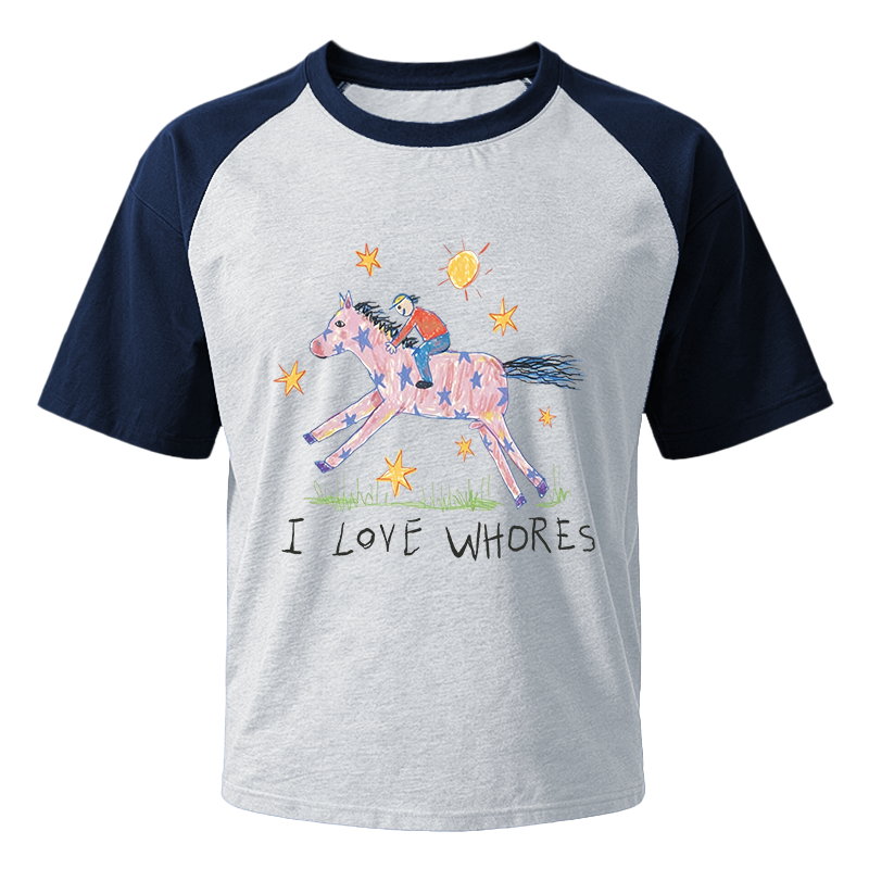 Modecanvas I Love Whores Meme Raglan T-Shirt