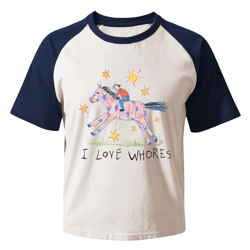 Modecanvas I Love Whores Meme Raglan T-Shirt