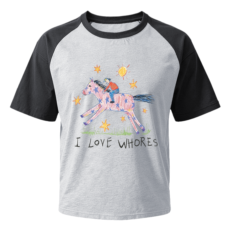 Modecanvas I Love Whores Meme Raglan T-Shirt