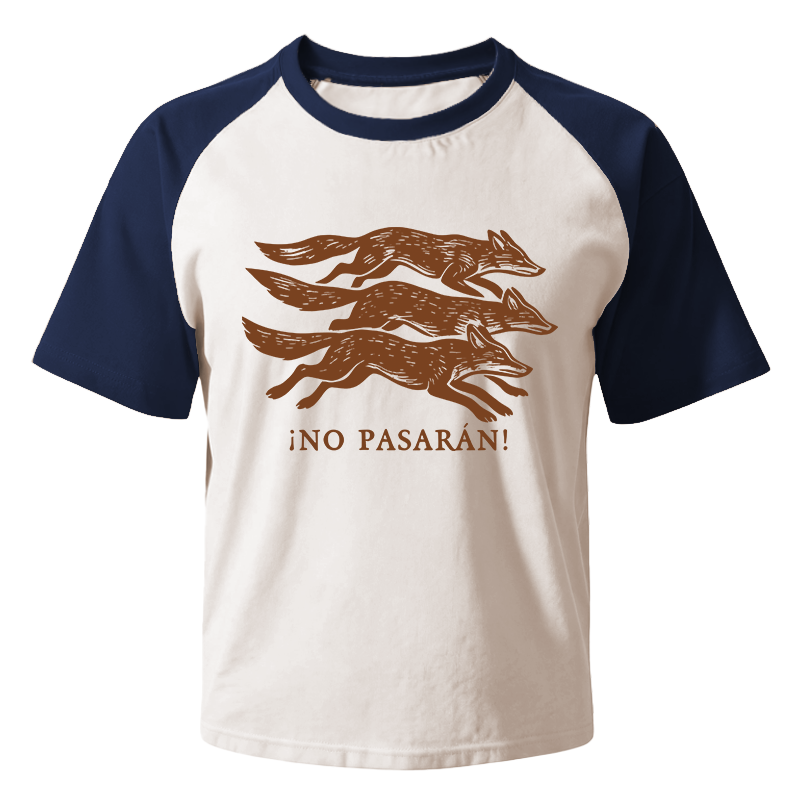 Modecanvas No Pasaran! Anti-Fascist Fox Raglan T-Shirt