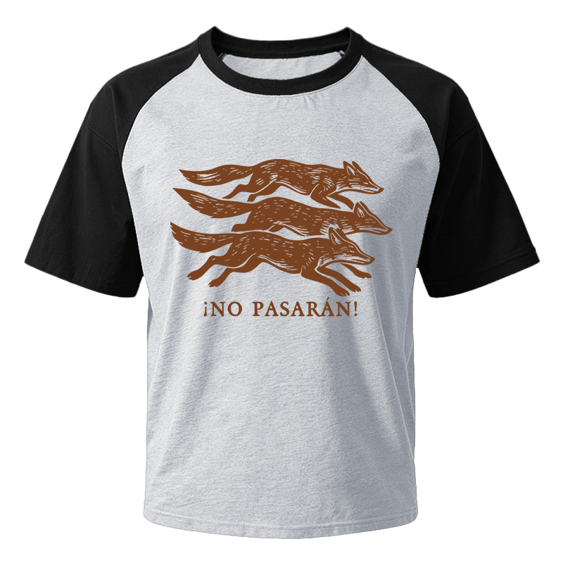 Modecanvas No Pasaran! Anti-Fascist Fox Raglan T-Shirt
