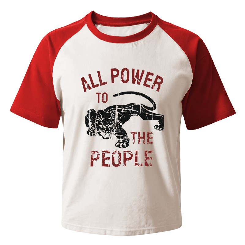 Modecanvas Defense All Power to The People Raglan T-Shirt