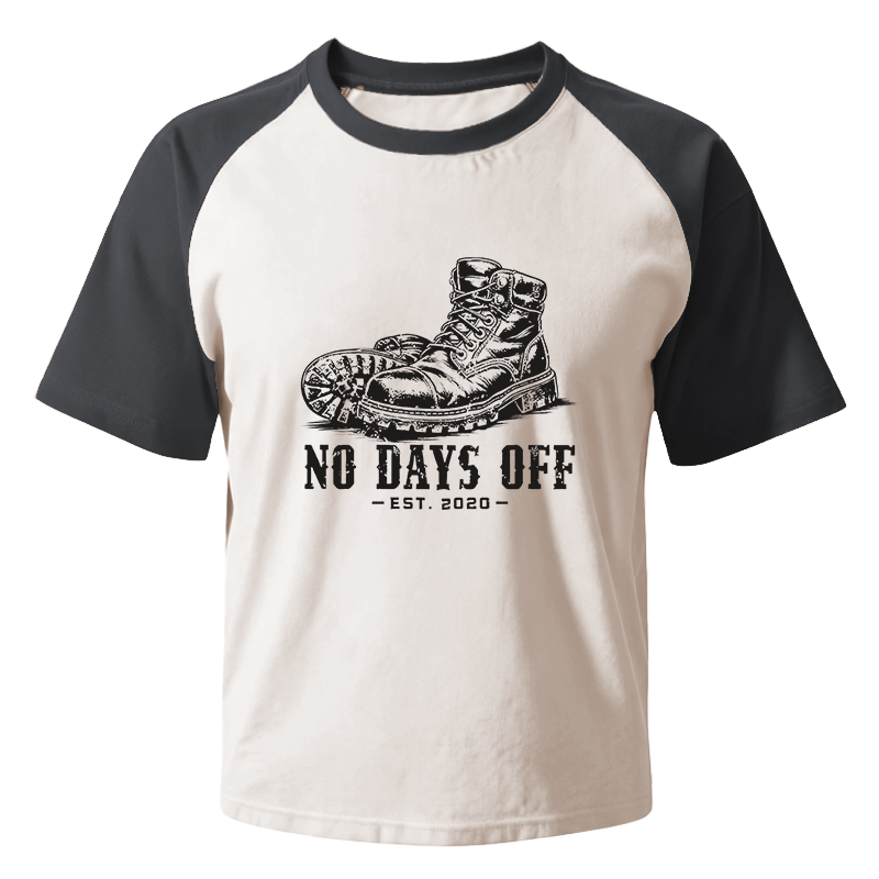 Modecanvas No Days Off Raglan T-Shirt