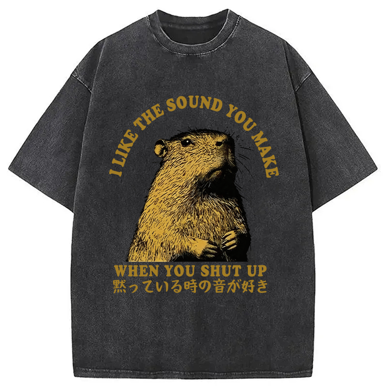 Modecanvas I Like The Sound Of Silence DTG Printing Washed T-Shirt