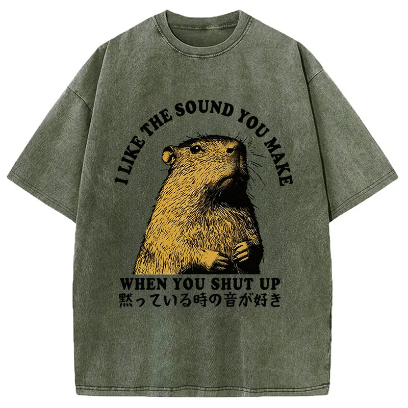 Modecanvas I Like The Sound Of Silence DTG Printing Washed T-Shirt